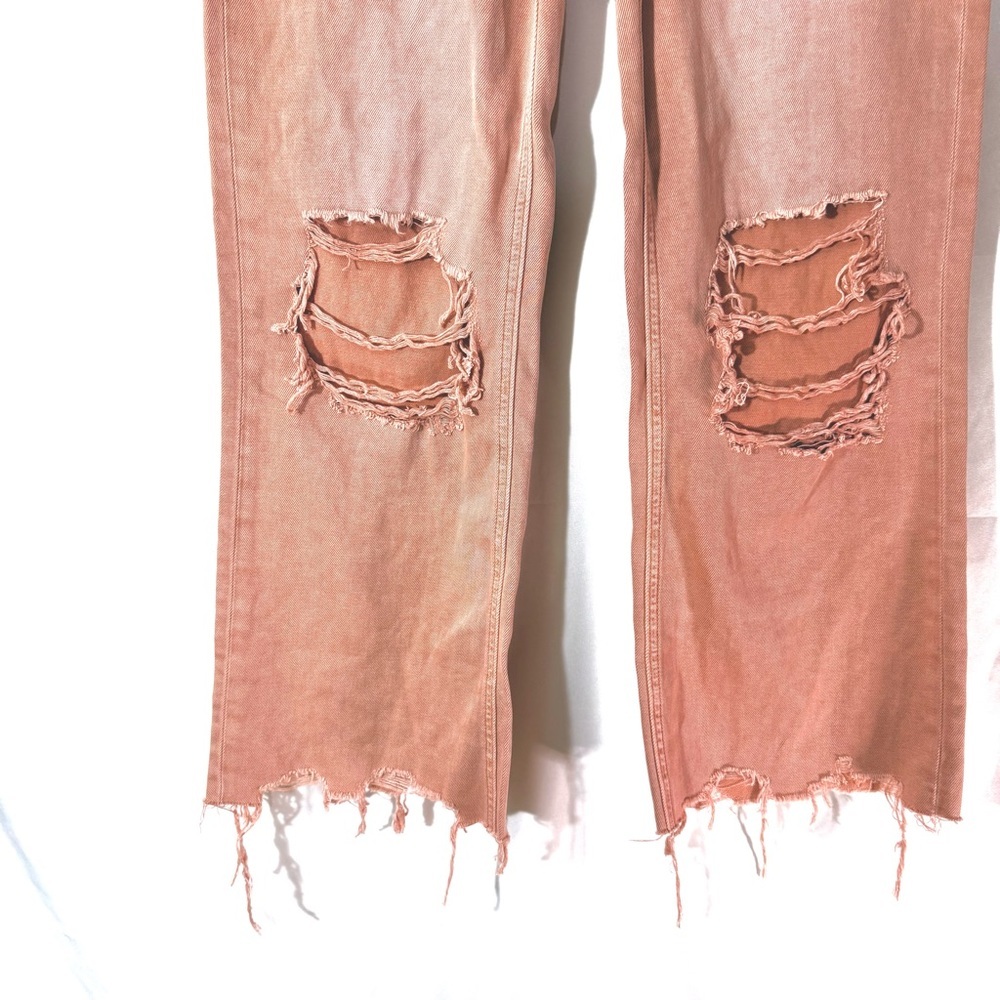 Vervet “Getting Jiggy” Vintage Distressed Cropped Flare Jeans With Destroyed Hem - Picture 8 of 14